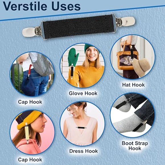 Hold'Em Elastic Scarf and Hat Clips Attacher Extra Heavy Clips  - Peach - Picture 2 of 7